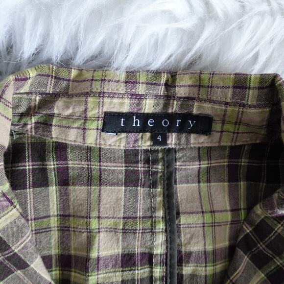 Vintage Theory Plaid Cotton Triple Button Blazer Clueless 90s Y2K Made in USA - Picture 11 of 12